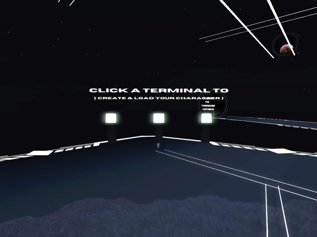 Character creation terminals at the HUB
