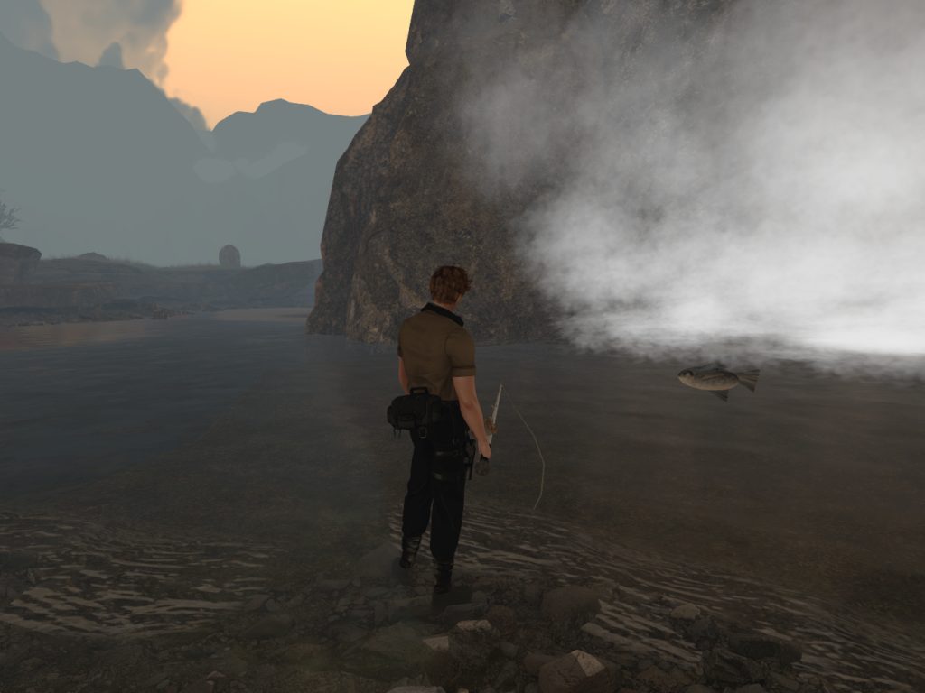 A player fishing