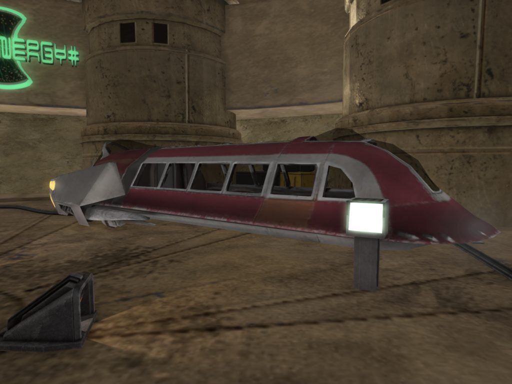 A transport terminal next to a shuttle